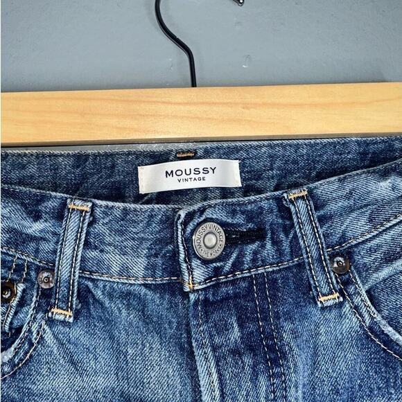 Moussy Latrobe Tapered Skinny Jeans Distressed Knee Medium Wash Blue Size 26 - Picture 4 of 9